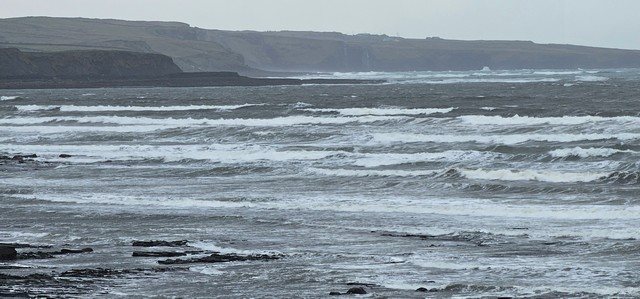 lots of white water no surfers or kite surfers